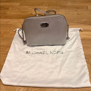 Michael Kors Silver Metallic Crossbody Bag